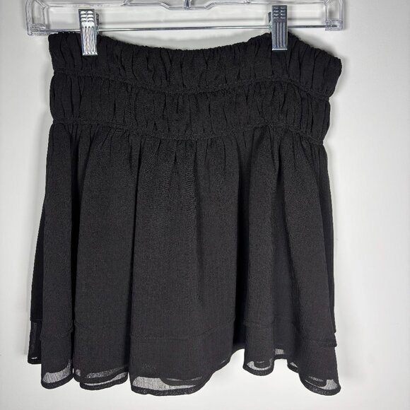 Tularosa Dresses & Skirts - Tularosa Womens Smocked Waist Lightweight Polyester Lined Mini Skirt Black Small